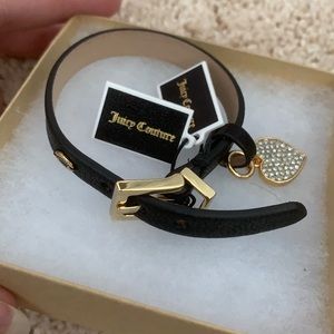 Juicy Couture Leather Bracelet Black, NWTs